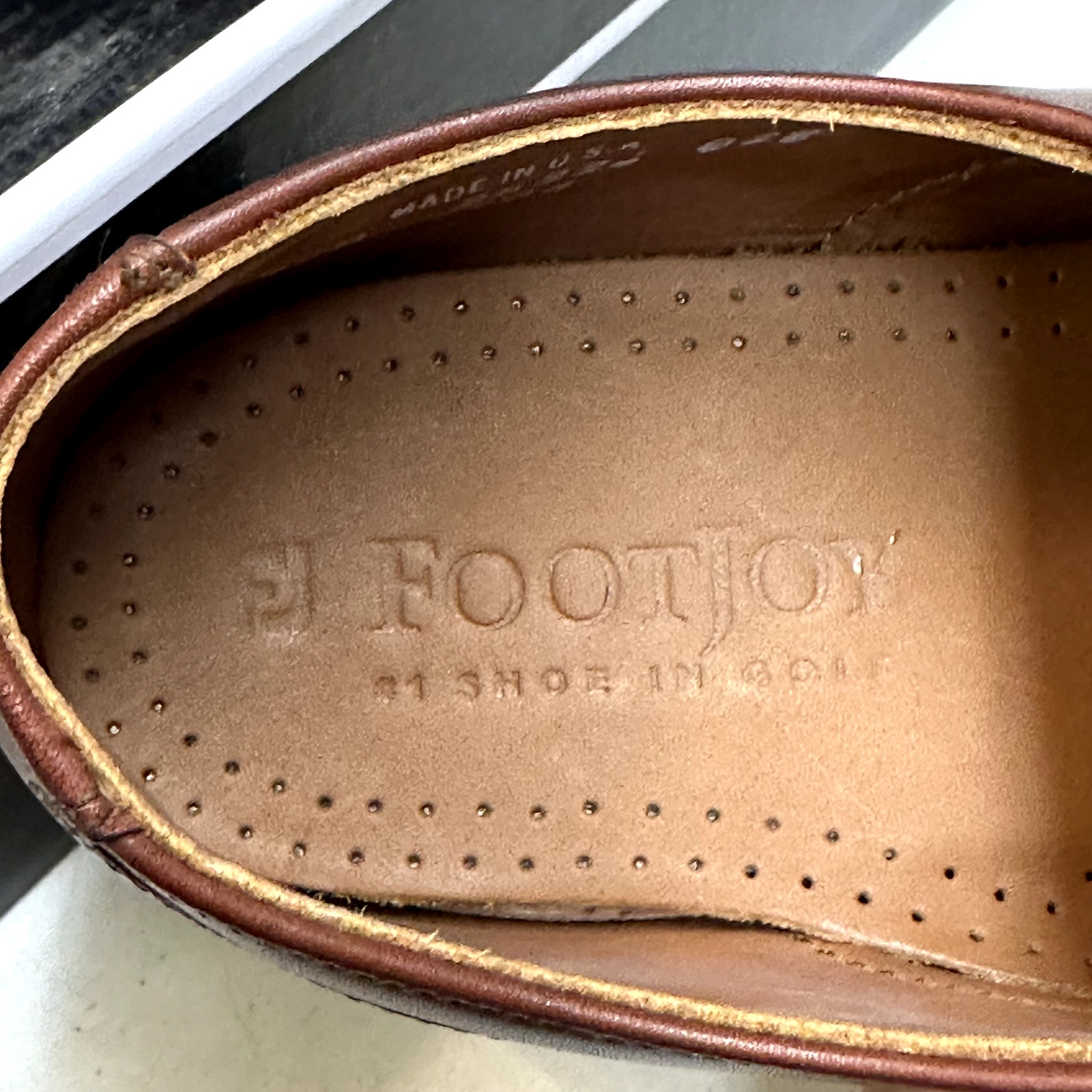 Nib Rancourt & Co. X Footjoy Split Toe Derby Dress Shoe Brown Calf 79206 9.5 D — image 7 of 8